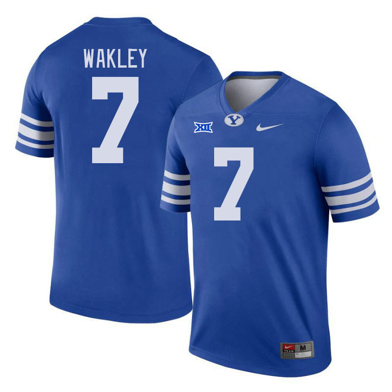 Men #7 Crew Wakley BYU Cougars College Football Jerseys Stitched Sale-Royal